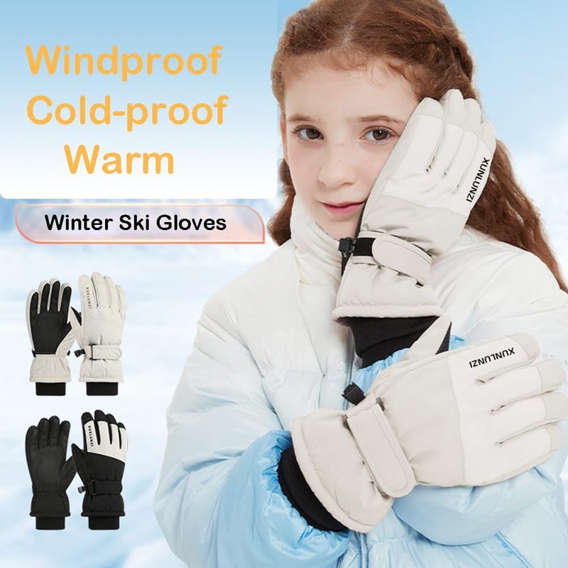 Eohak Kids Winter Snow Ski Gloves - Boys Girls Warm Glove Breathable Waterproof Outdoor Sports Gloves for 5-10Y - Image 2